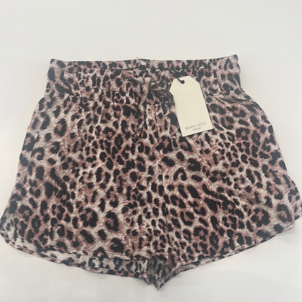 Brave Soul London Leopard Elasticated Short